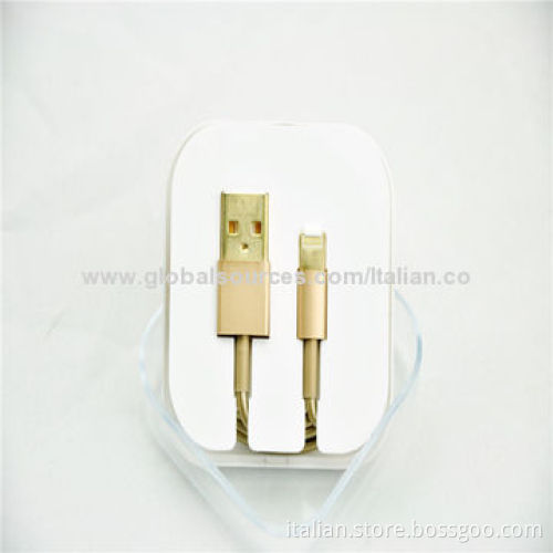Golden USB Cable for iPhone 5/5C/5S, Support Latest IOSNew